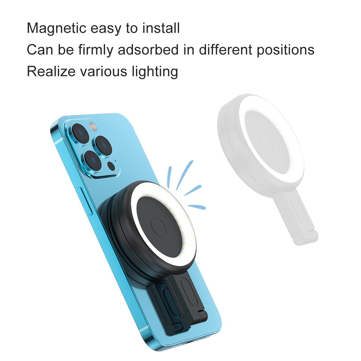 Portable Magnetic Cell Phone Fill Light - Black