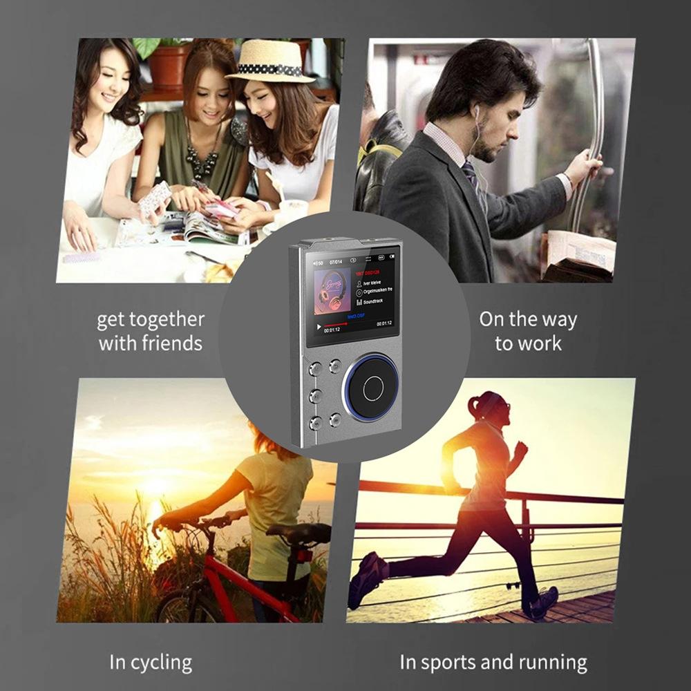 2.4 Inch Hifi Bluetooth Music Player Dsd256 Mastering Sound Quality 16Gb+16Gb Memory - Black - 16Gb