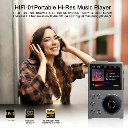 2.4 Inch Hifi Bluetooth Music Player Dsd256 Mastering Sound Quality 16Gb+16Gb Memory - Black - 16Gb