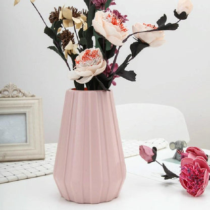 2-piece Plastic Vase for Creative Flower Arrangements - Milk White