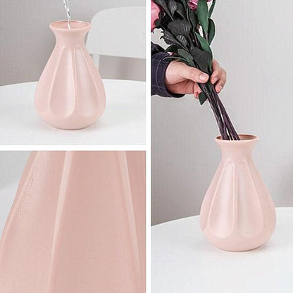 2-piece Plastic Vase for Creative Flower Arrangements - Milk White
