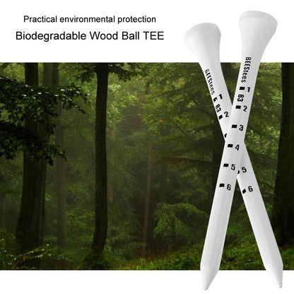 Adjustable Golf Tee Set - 30 Pieces Wooden Height Limit Spike Depth Marker - 69Mm