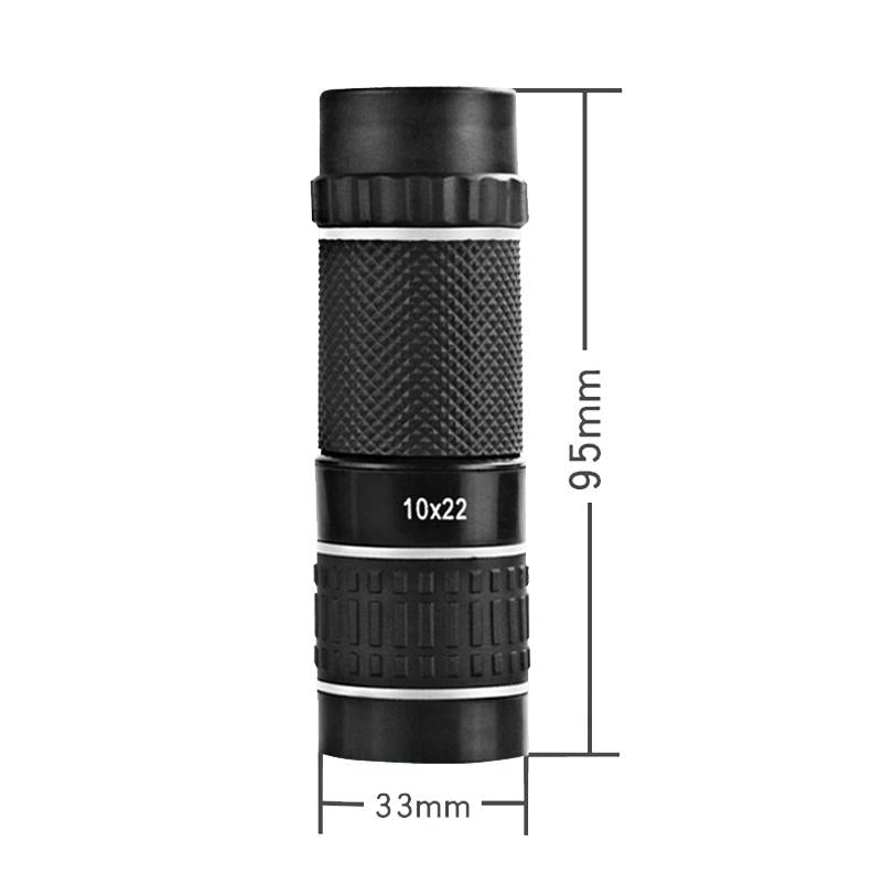 10X Hd Non-Slip Monocular - Ideal For Outdoor Use - Gray Circle