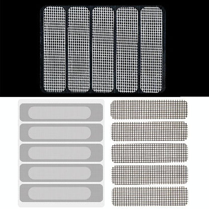 5-piece Self-adhesive Mosquito Stickers for Screen Windows with Drain Holes - White
