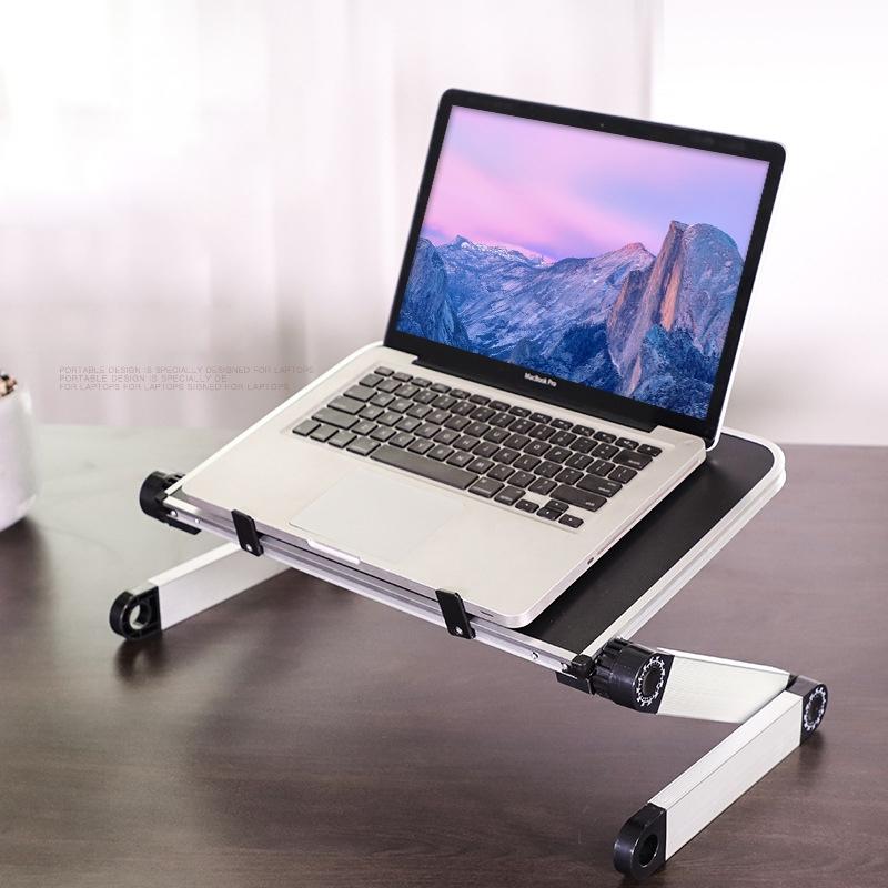 Adjustable Folding Laptop Stand - 360 Degree Rotation Aluminum Alloy - White