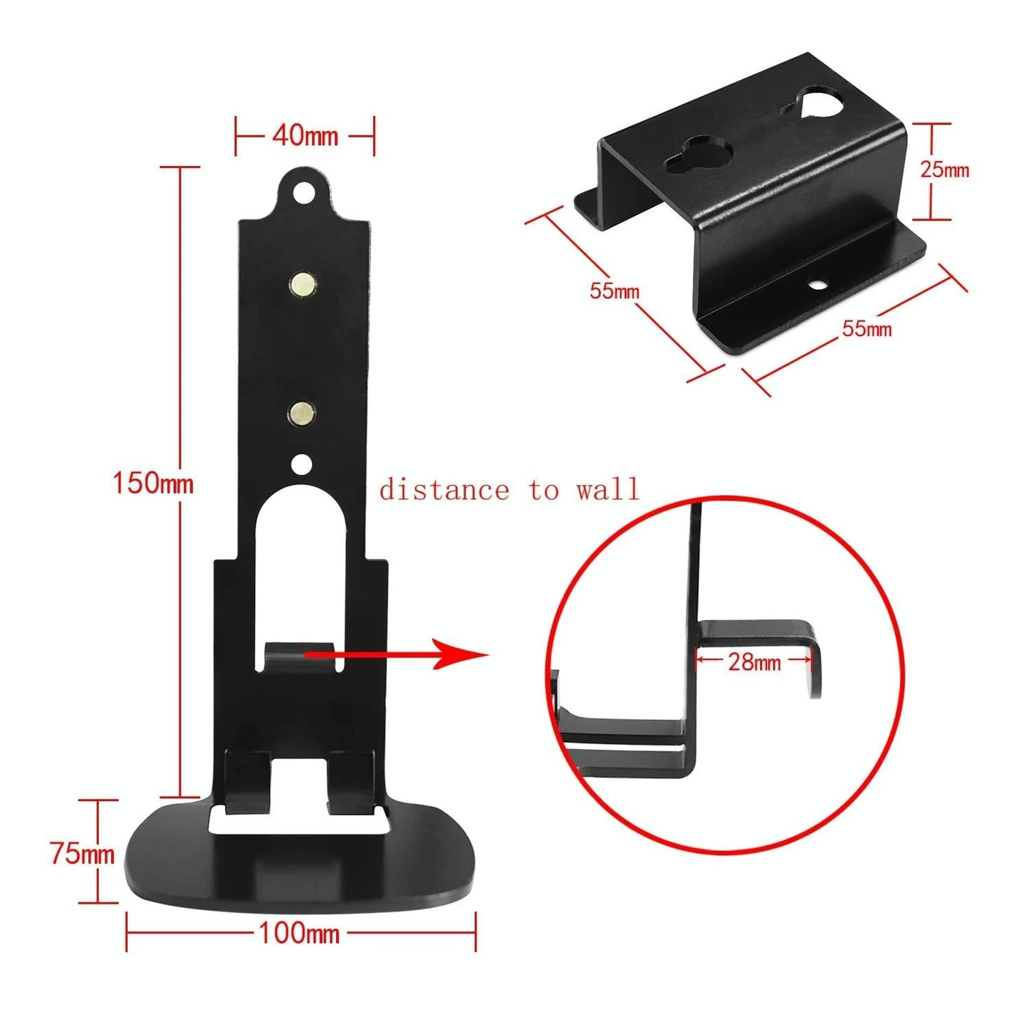 Metal Wall Mount for Wireless Bluetooth Speaker - White