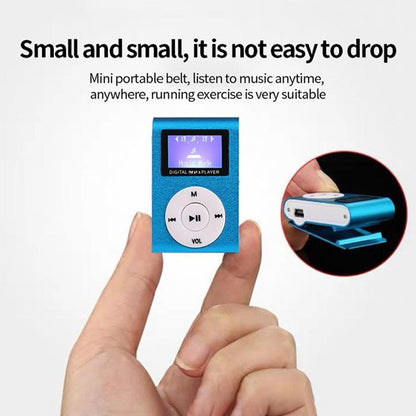 Mini Mp3 Player With Screen 128M+Earphone+Cable - Gold