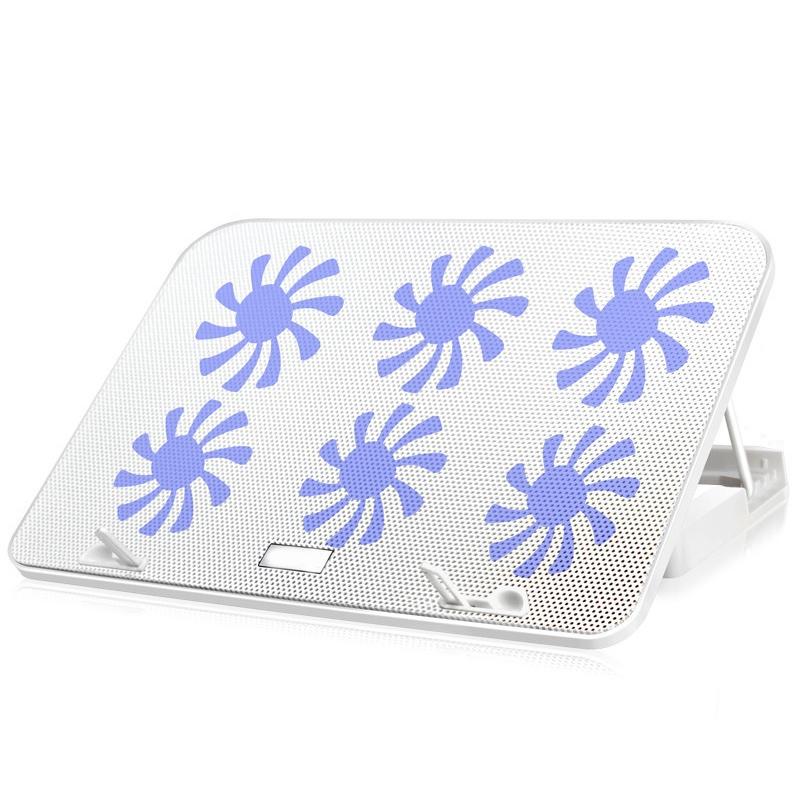 Silent Six-fan Cooling Holder for Notebook Computers - Dazzling Red