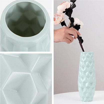 Creative Diamond-shaped Vase for Dry and Wet Flower Arrangements - Blue