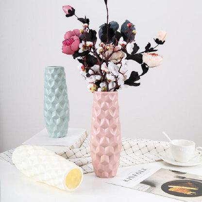 Creative Diamond-shaped Vase for Dry and Wet Flower Arrangements - Blue