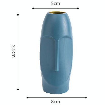 Thickened Pe Vase for Dried Flower Arrangements - Durable Drop-proof and Crack-proof - Sea Blue