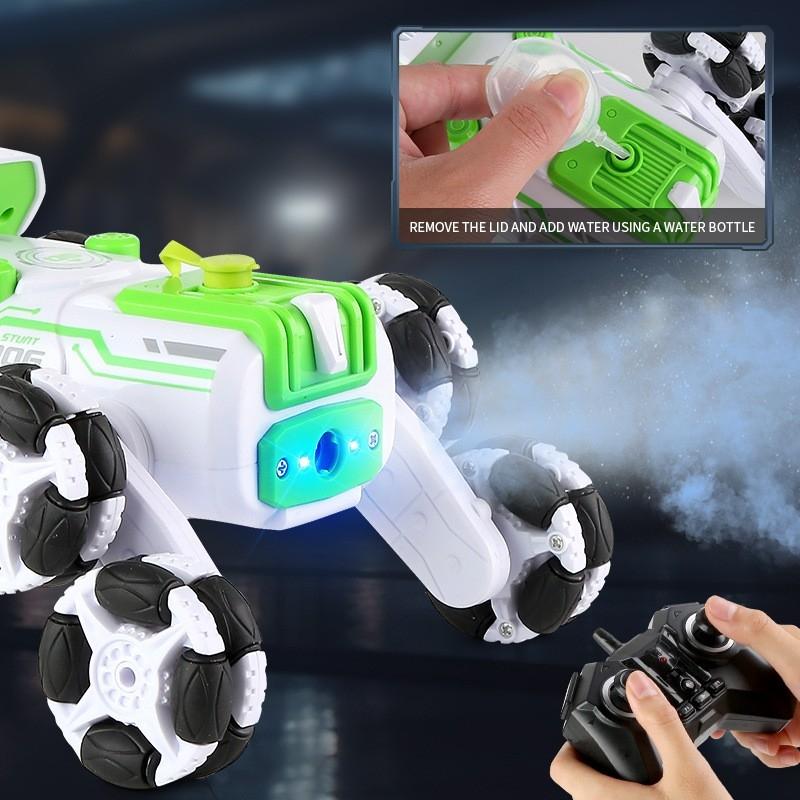 Intelligent 8-wheel Stunt Vehicle with Remote Control - Green