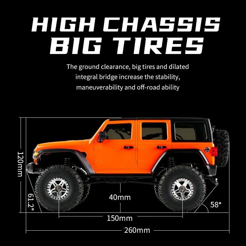 Off-road Climbing Rc Vehicle with 4wd Drive - Orange