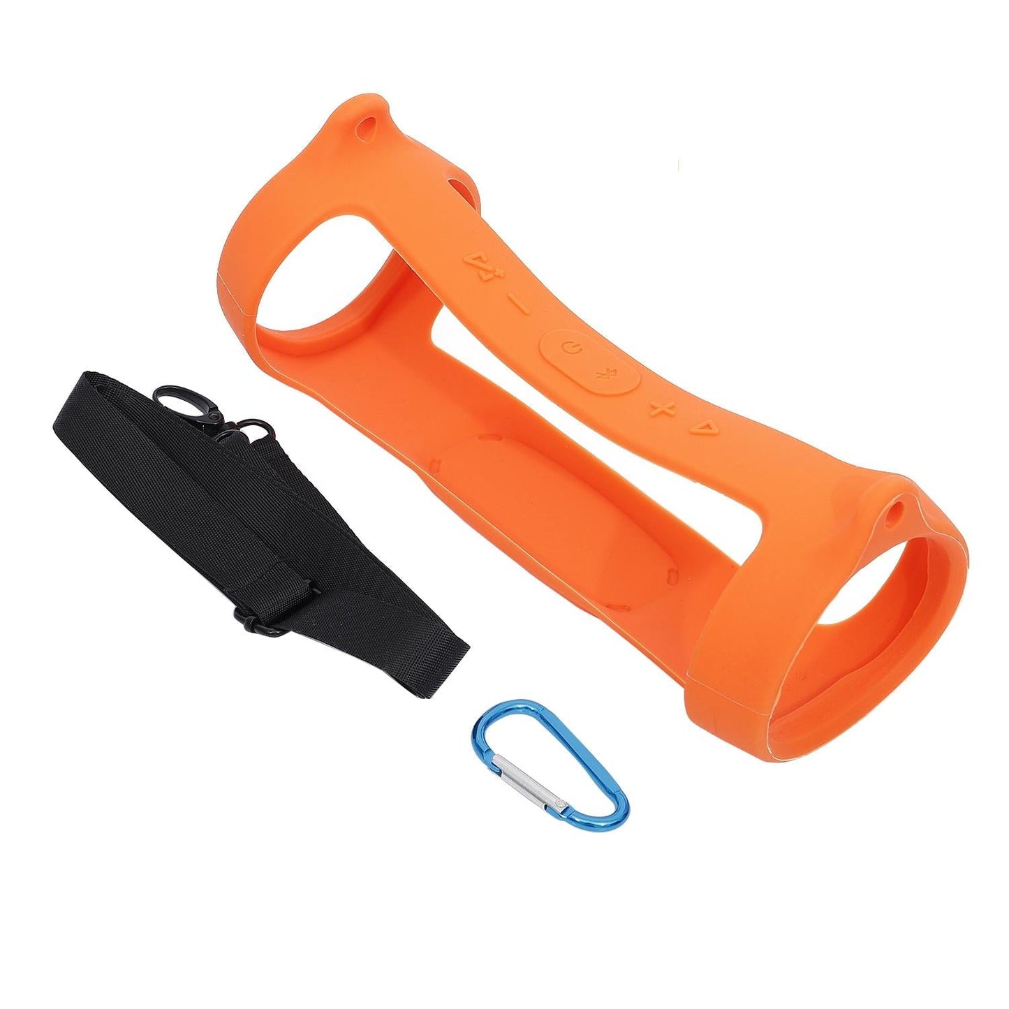 Jbl Charge 4 Speaker Cover with Strap & Carabiner - Portable Silicone Protection - Red