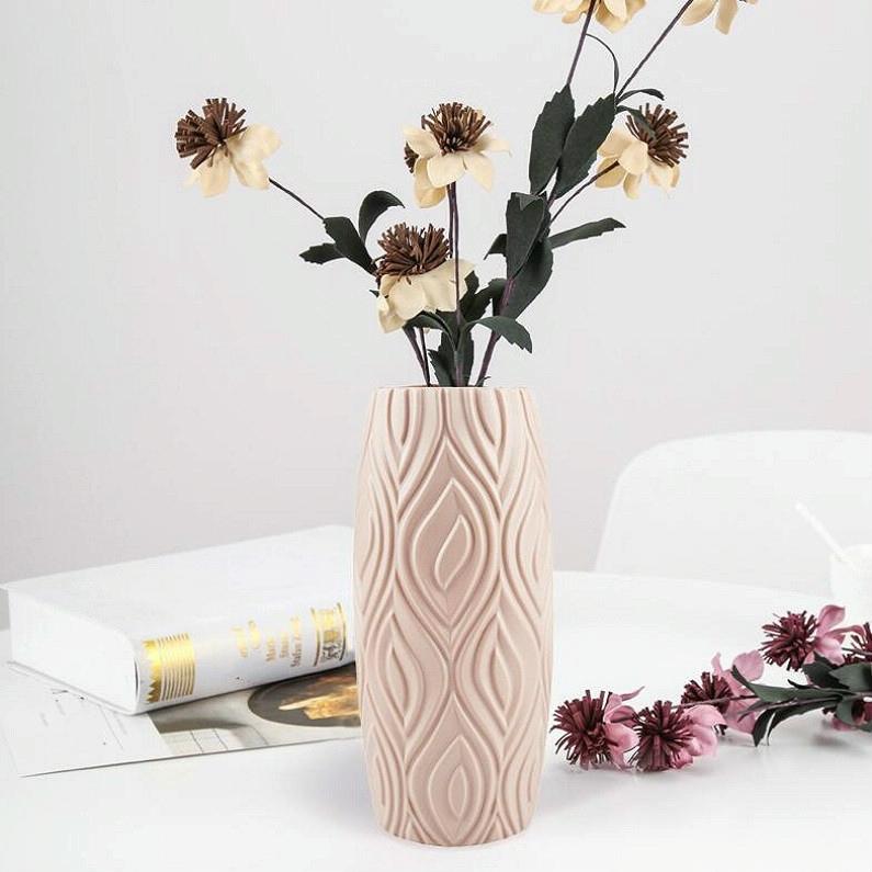 2-piece Plastic Vase Set for Creative Flower Arrangements Wet and Dry Decor - Blue