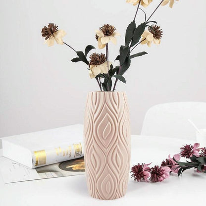 2-piece Plastic Vase Set for Creative Flower Arrangements Wet and Dry Decor - Blue
