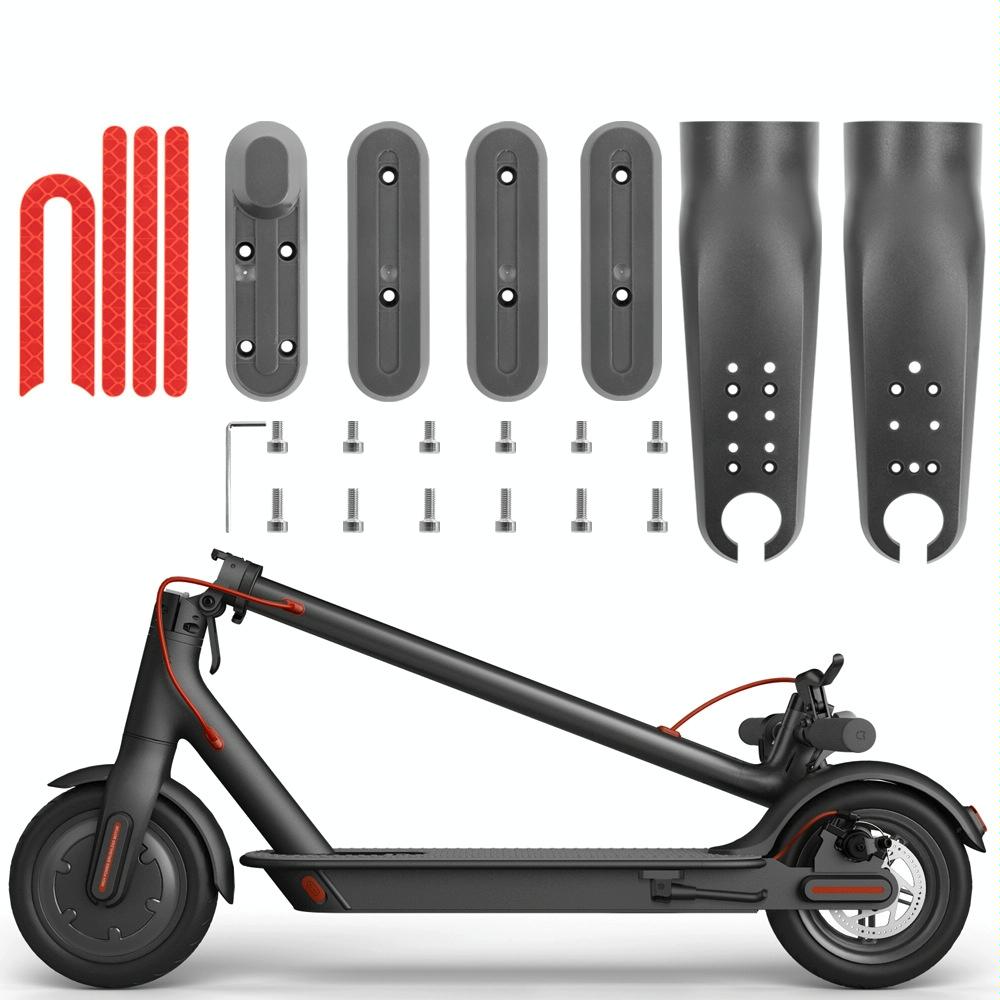 Xiaomi M365 / Pro / 1s Skateboard Front Fork Protection Set with Reflecting Bar - White