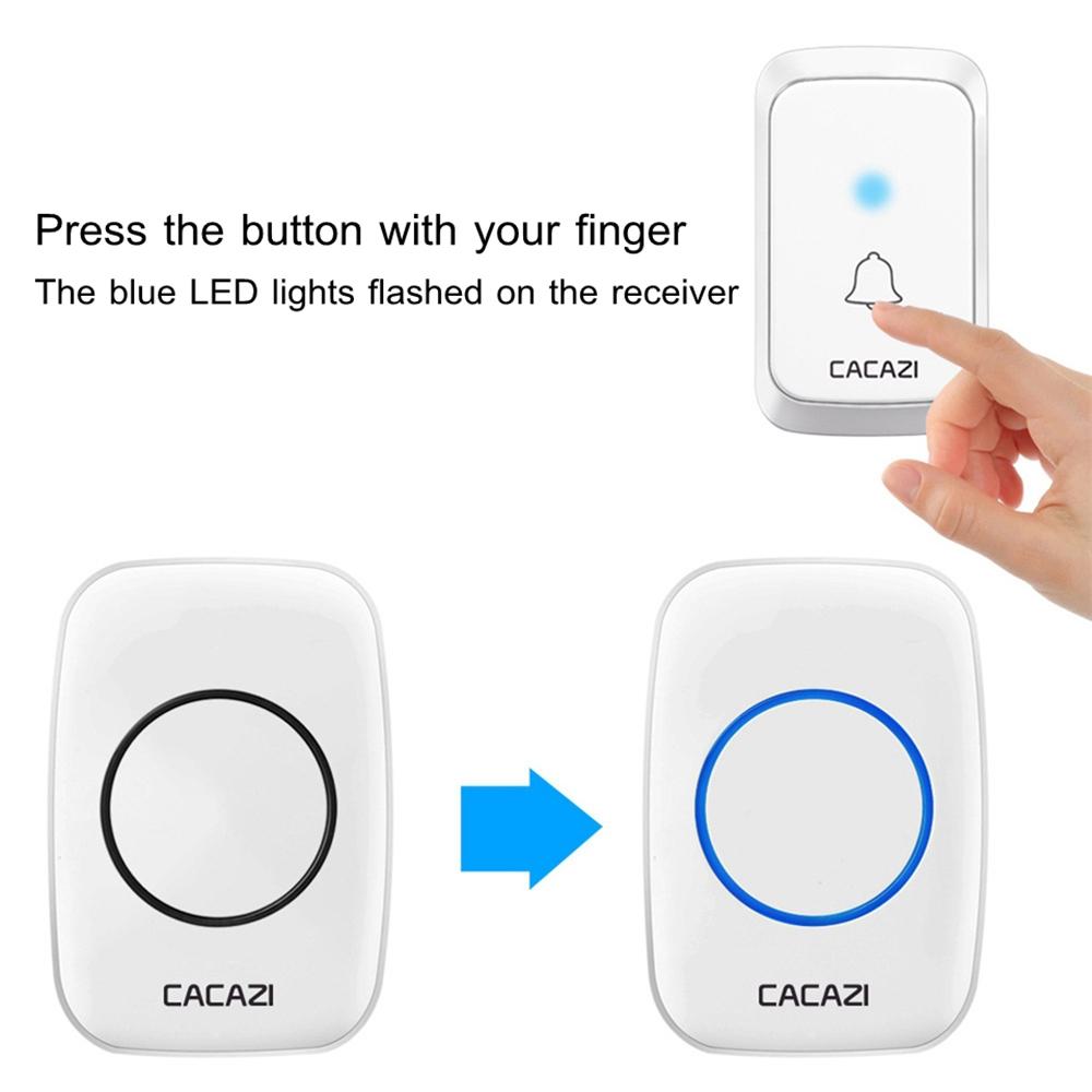 Wireless Waterproof Doorbell Cacazi A06 Dc 1 To 2 Battery Smart Home - Black