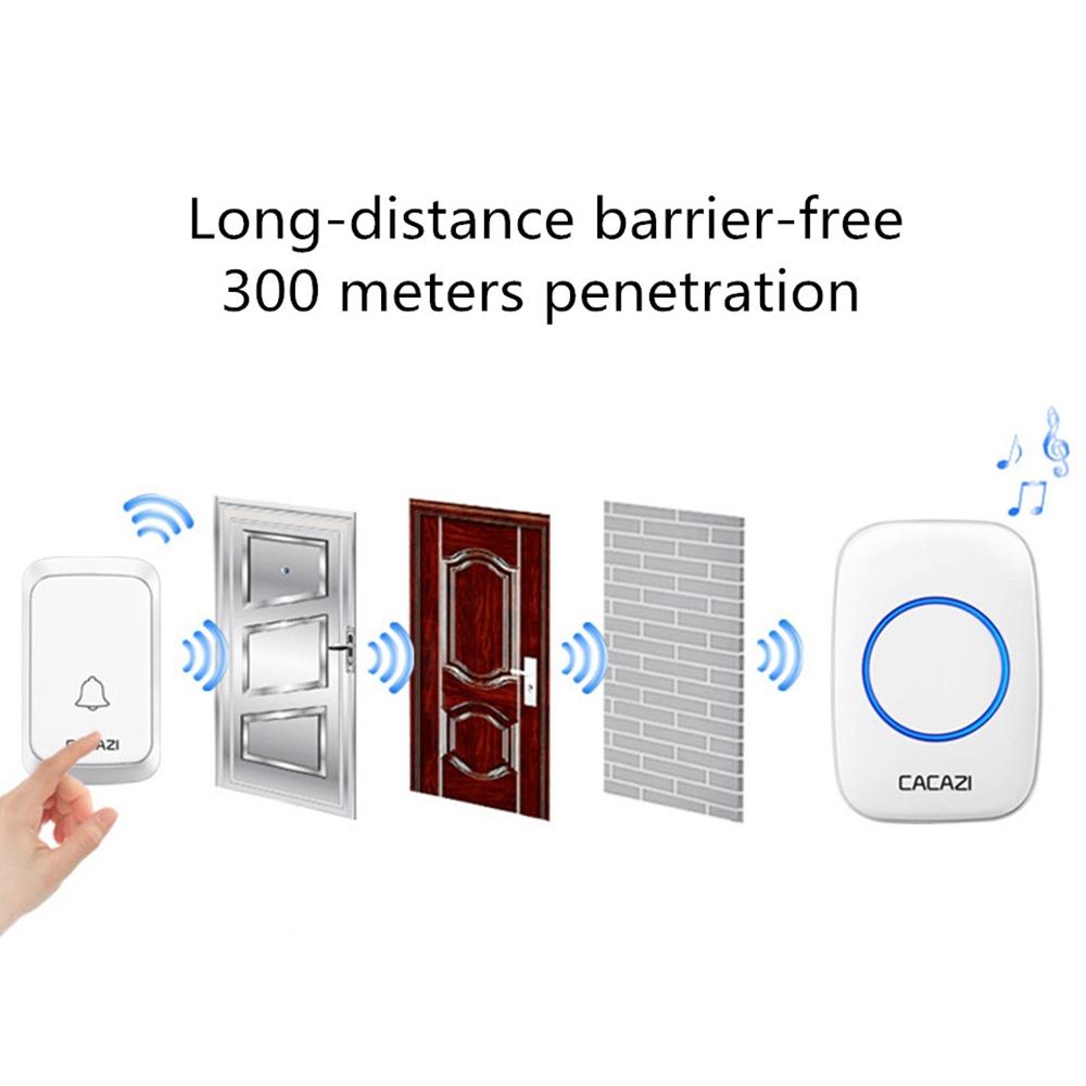 Wireless Waterproof Doorbell Cacazi A06 Dc 1 To 2 Battery Smart Home - Black