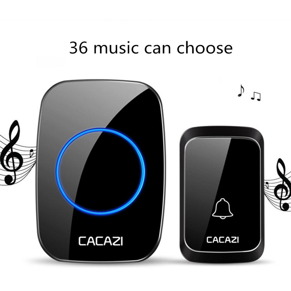 Wireless Waterproof Doorbell Cacazi A06 Dc 1 To 2 Battery Smart Home - Black