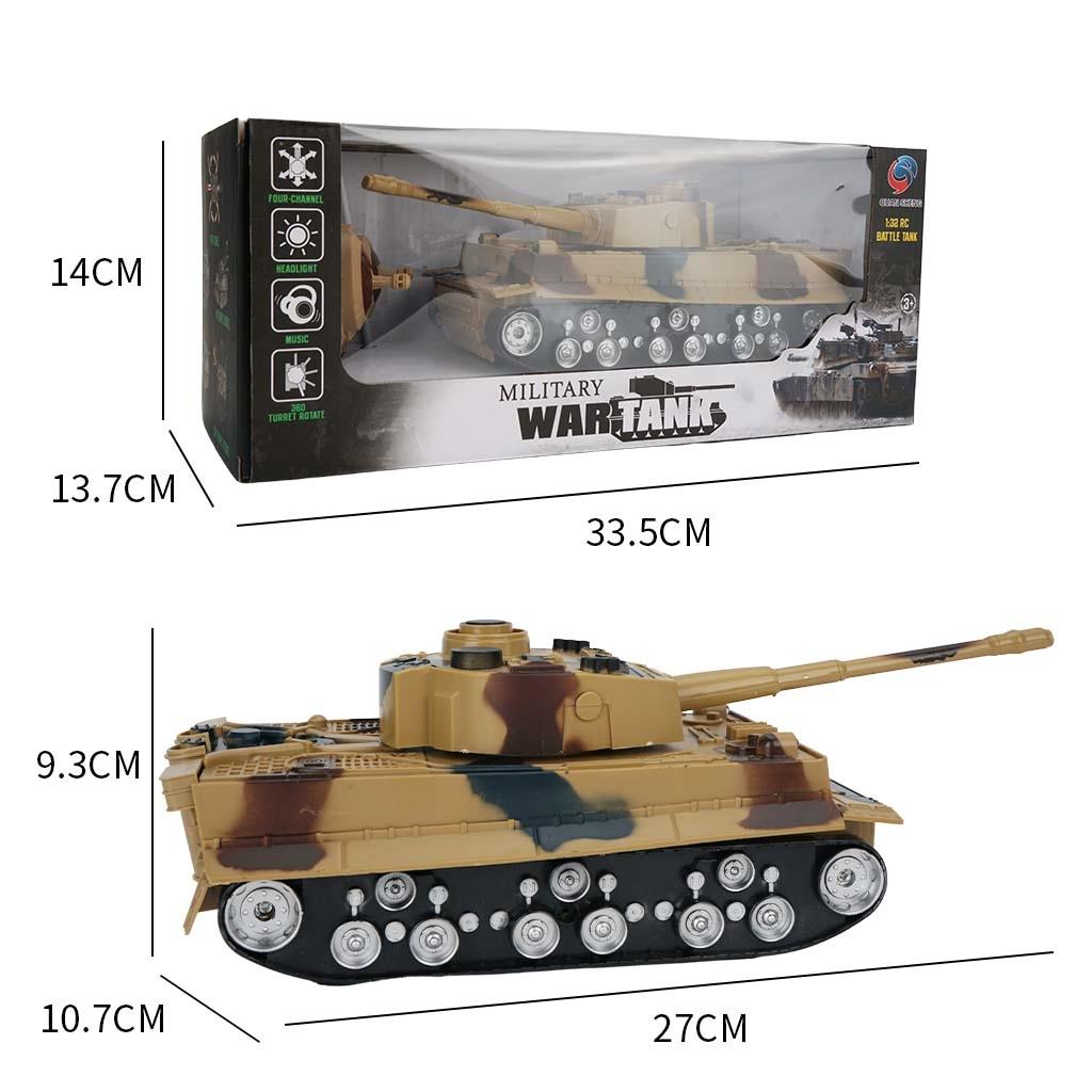 1 32 Four-way Rc Tank with Remote Control - Green