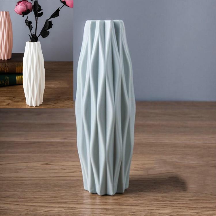 Set of 3 Creative Plastic Camellia Vases for Wet and Dry Decor - Pink