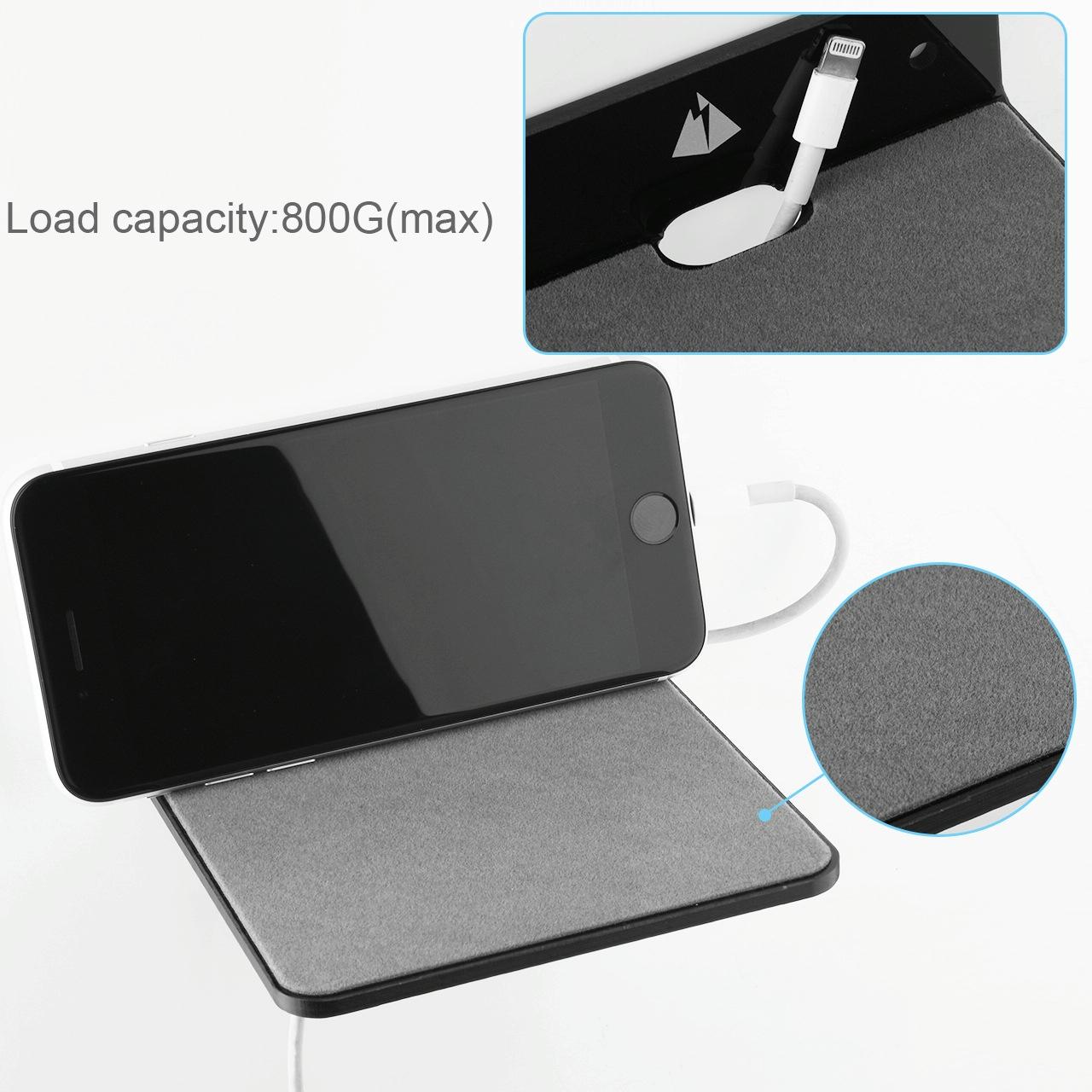 Wall-mounted Bluetooth Speaker Bracket with Phone Charging - Black