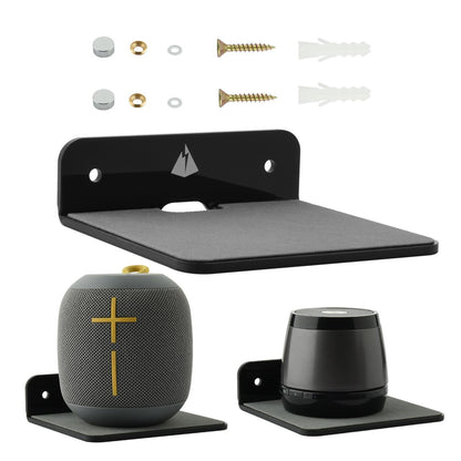Wall-mounted Bluetooth Speaker Bracket with Phone Charging - Black