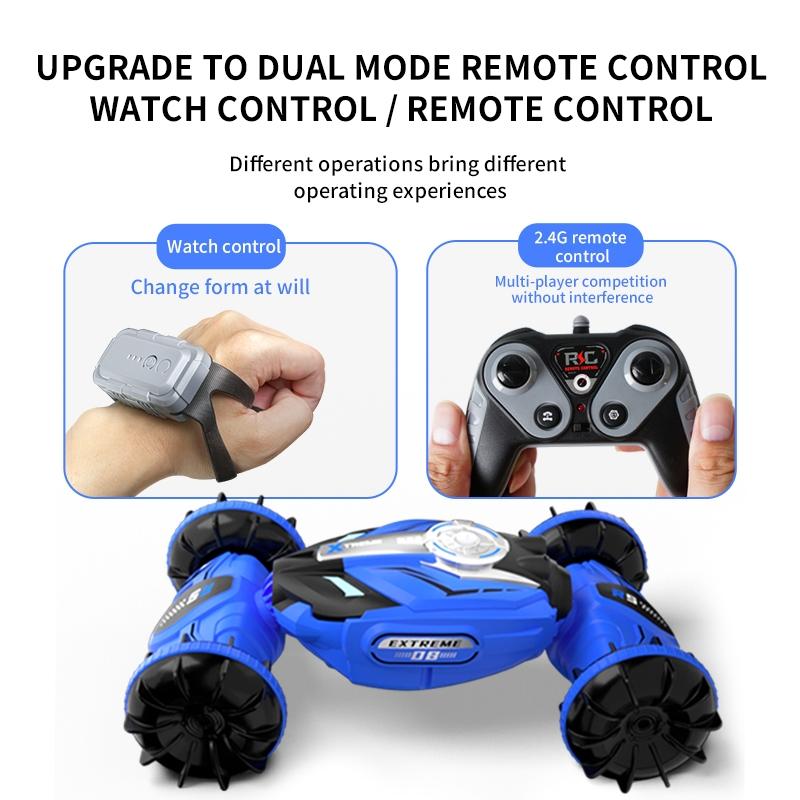 Double-sided 2.4g Rc Amphibious Car - 4wd - Blue