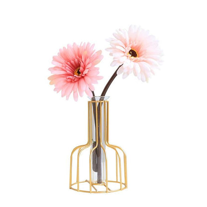 Black Wrought Iron Hydroponic Glass Flower Decoration - no Fake Flowers - Black