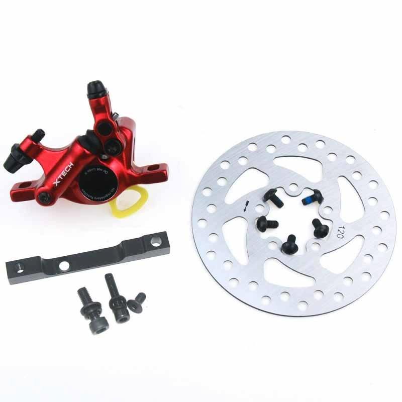 Upgraded 3-in-1 Scooter Brake & Seat Set for Xiaomi M365 Pro - Red Brake + Black Adapter