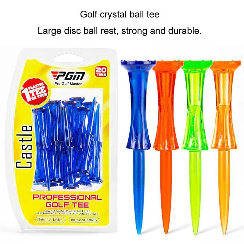 20-pack Golf Ball Tees - Durable 8-point Crown Tip for Competition - Anti-hitting - Green
