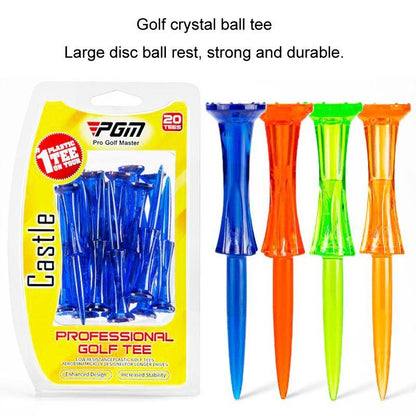 20-pack Golf Ball Tees - Durable 8-point Crown Tip for Competition - Anti-hitting - Green