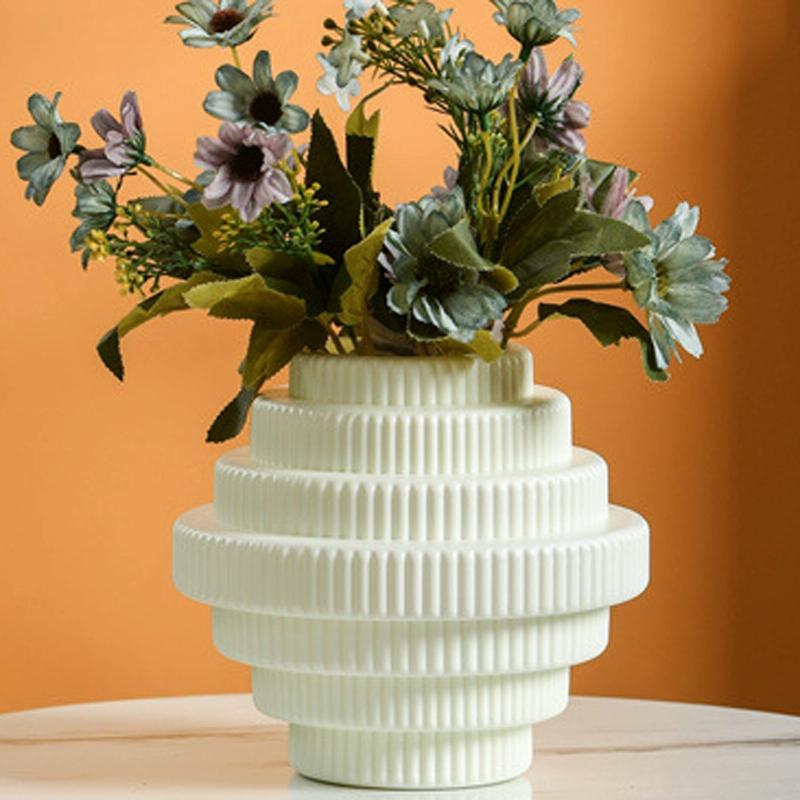 Imitation Porcelain Flower Pot for Wet and Dry Arrangements - Sea Blue