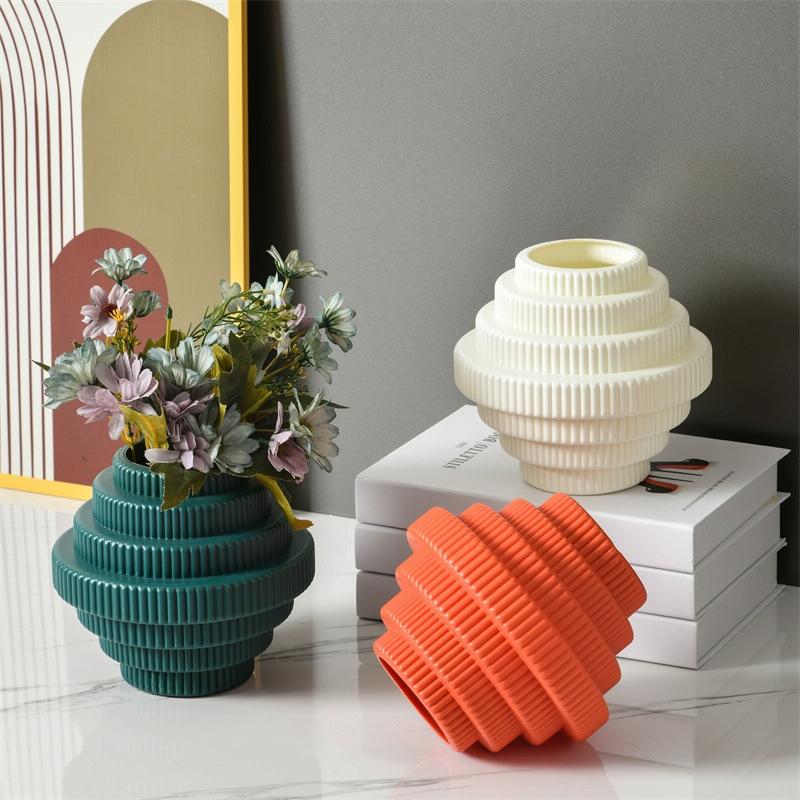 Imitation Porcelain Flower Pot for Wet and Dry Arrangements - Sea Blue