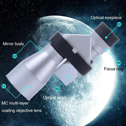 Portable Low Light Night Vision Monocular For Outdoor Use 8X20 - Metal Optical Red Film