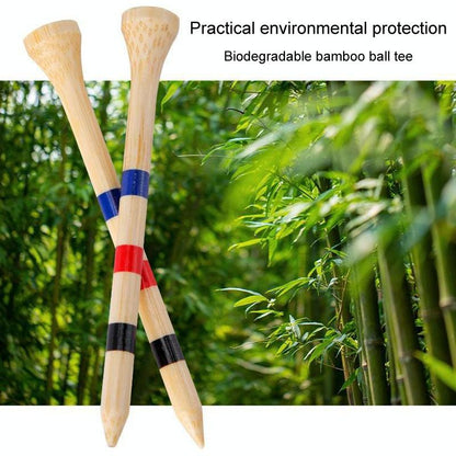 Adjustable Bamboo Golf Spikes - 30pcs / Box - Depth Marker Tee - 38Mm