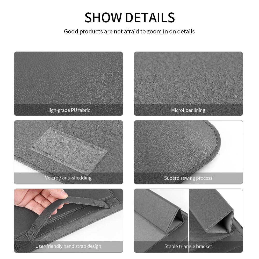 4-in-1 Computer Bracket Liner Bag - 13 / 14 Inch Storage Bag - Black