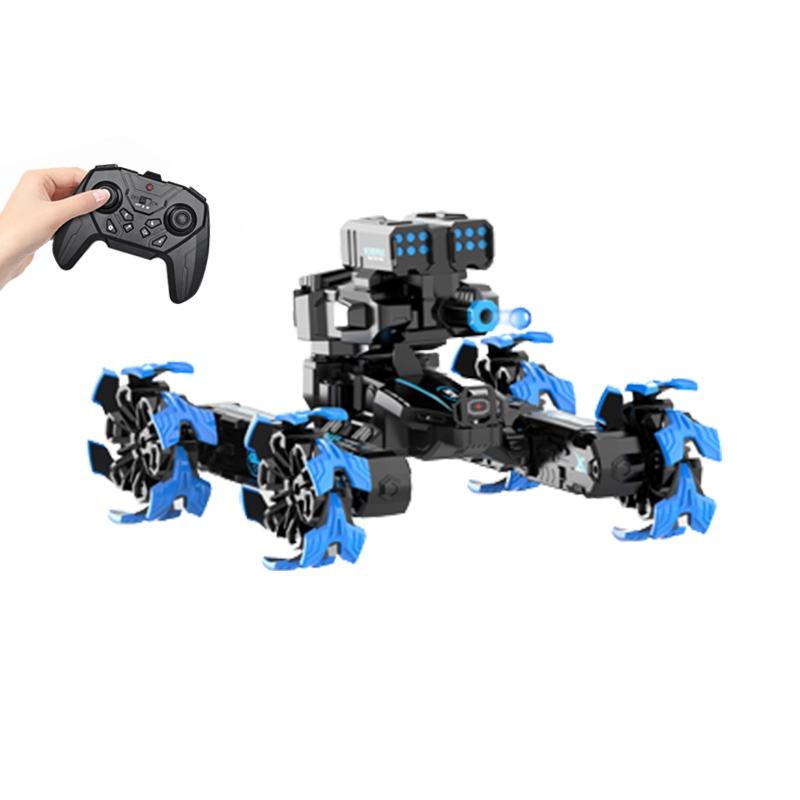 Remote Control Water Bomb Car - Four-wheel Battle Blooming Tire Spray - Green