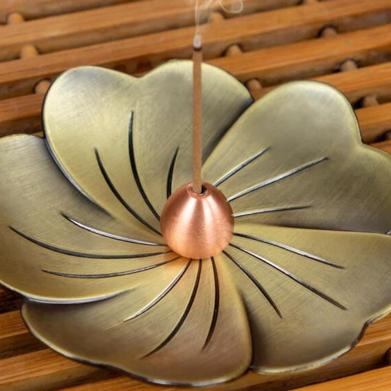 Vintage Sandalwood Incense Burner - Creative Alloy Holder for Bedroom - Red Copper