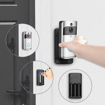 Smart Wifi Video Doorbell With Night Vision & Wide-Angle Camera - 720P Low Power Mobile Remote - Black