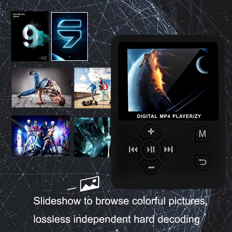 Lossless Mp4 Player With Synchronized Lyrics Round Button - Black