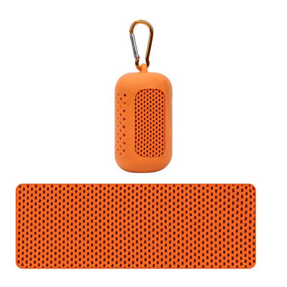 Portable Quick Dry Sports Towel Set with Silicone Sleeve and Storage Bag - 30x80cm - Orange - 30X90Cm