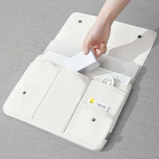 13 Inch Multi-layer Laptop Sleeve - Waterproof & Shock-absorbing Storage Bag - White - 14 Inch