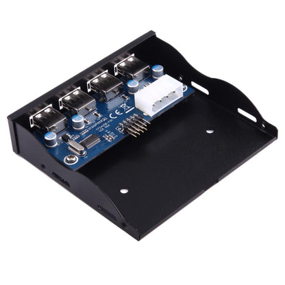 4-Port Usb 2.0 Hub For 3.5 Floppy Bay Black