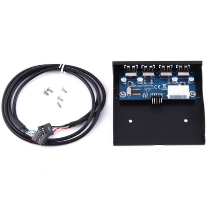 4-Port Usb 2.0 Hub For 3.5 Floppy Bay Black
