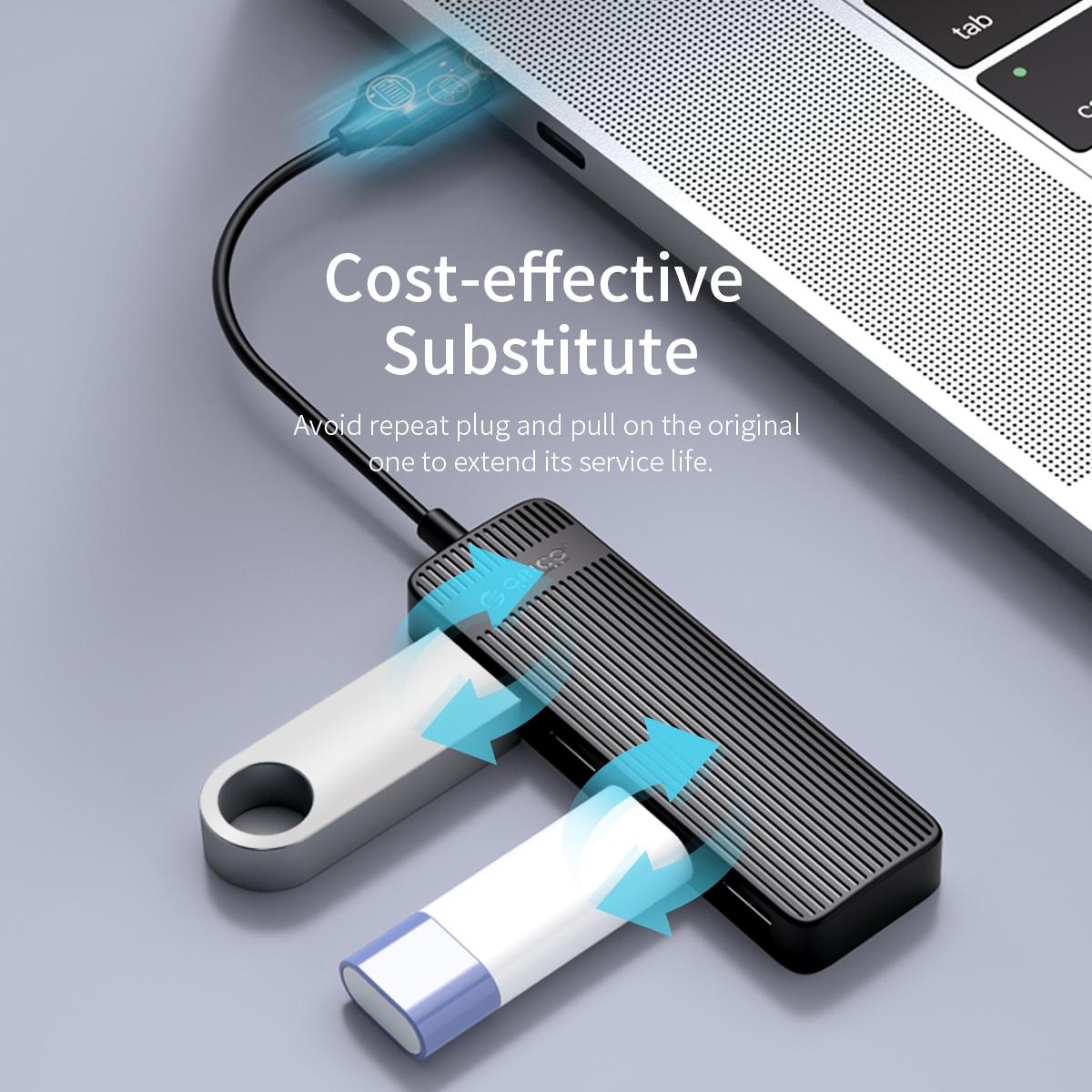 High-Speed 4-Port Usb 2.0 Hub 480Mbps - Black