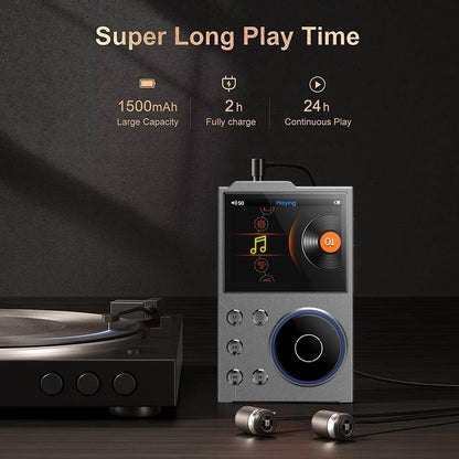 2.4 Inch Hifi Bluetooth Music Player Dsd256 Mastering Sound Quality 16Gb+16Gb Memory - Black - 16Gb+16Gb