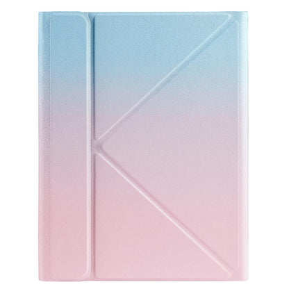 Bluetooth Keyboard Leather Case For Ipad Pro 11 With Holder & Pen Slot - Gradient Rainbow