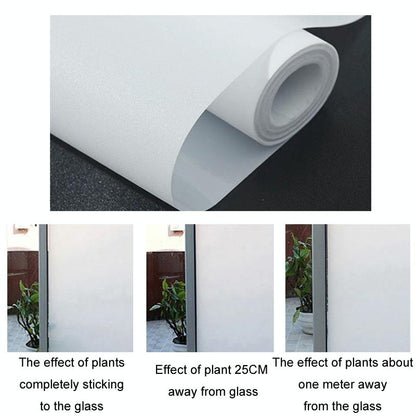 30cm Wide Electrostatic Frosted Window Film for Thermal Insulation - Glue-Free White Matte - 45Cm Wide/Meter